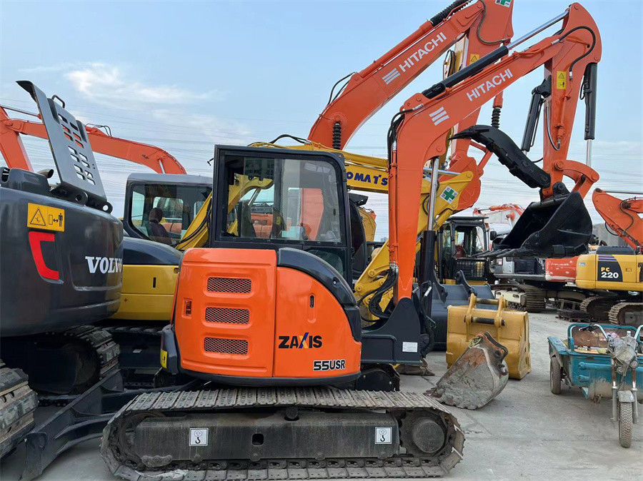 Verwendete rote Farbe Hitachis Zx55 Mini Crawler Excavator Weight 5tons