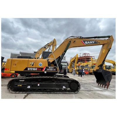 21 Tonnen Gebraucht-Hydraulischer Bagger SANY 215C Ausgezeichnete Leistung Braune Farbe